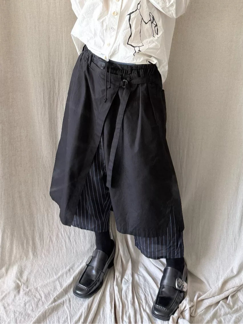 Yohji Yamamoto Pour Homme Blue Stripe Layered Kendo Trousers