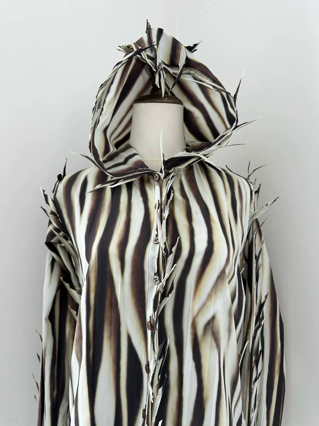 Issey Miyake 2007 runway thorn hooded shirt