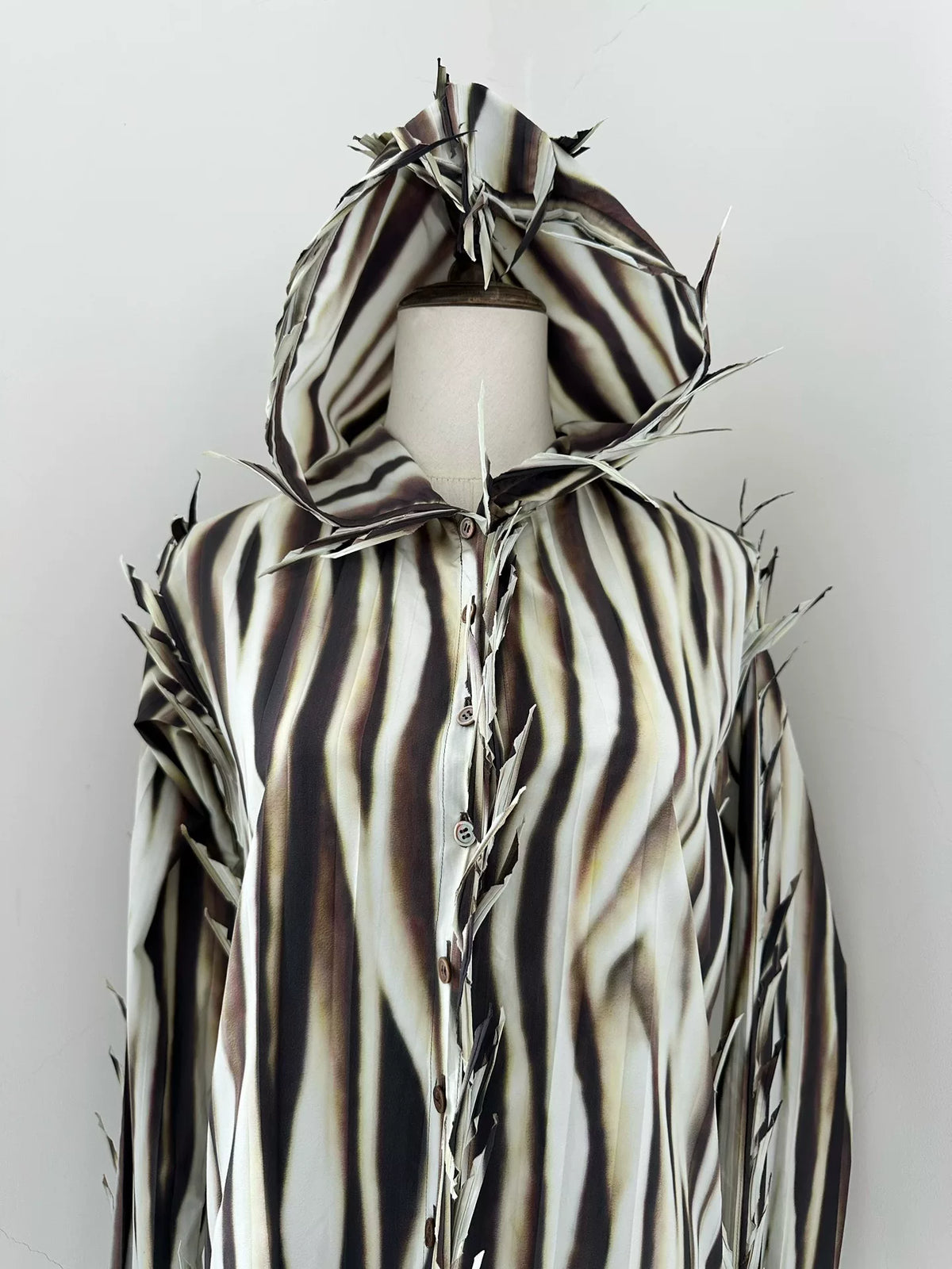 Issey Miyake 2007 runway thorn hooded shirt