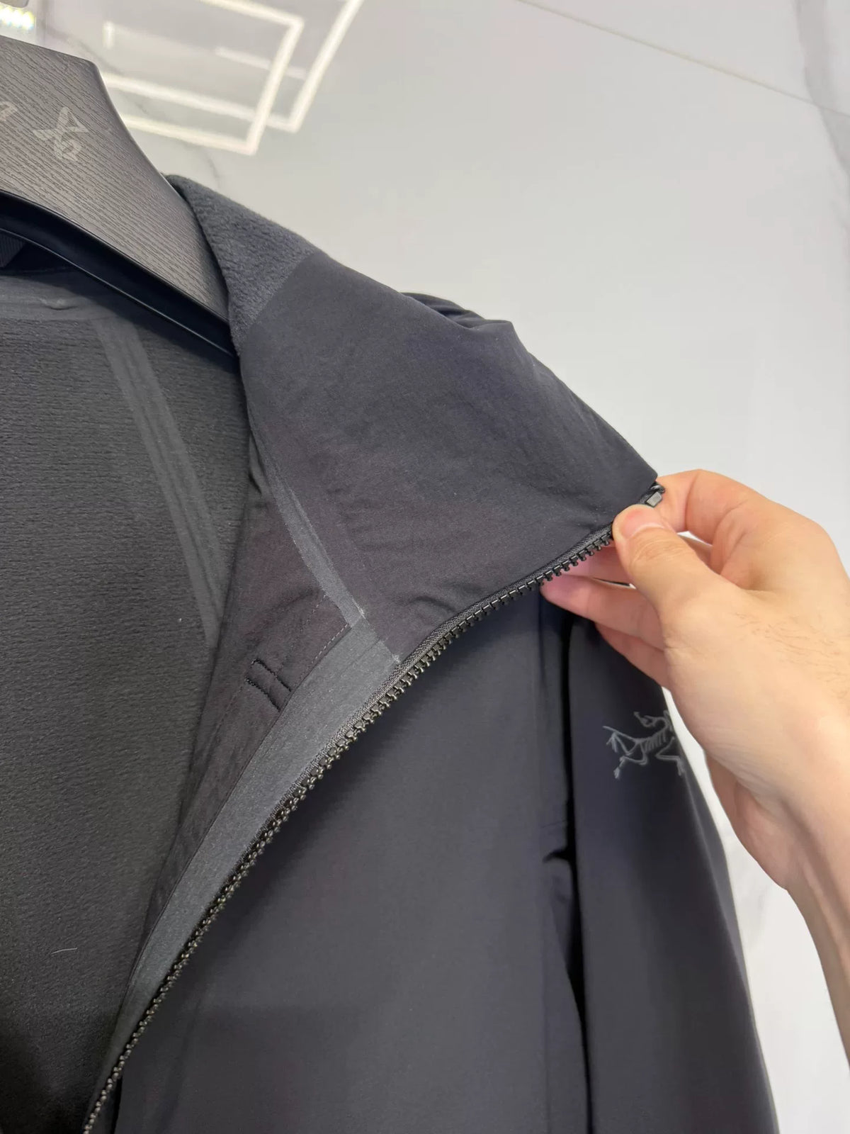 Arc'teryx Black Hooded Zip-Up Jacket