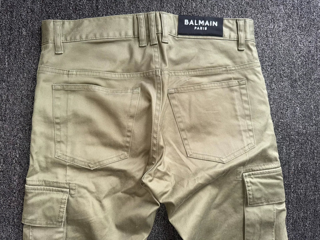Balmain Paris 15SS Zip Pocket Olive Pants