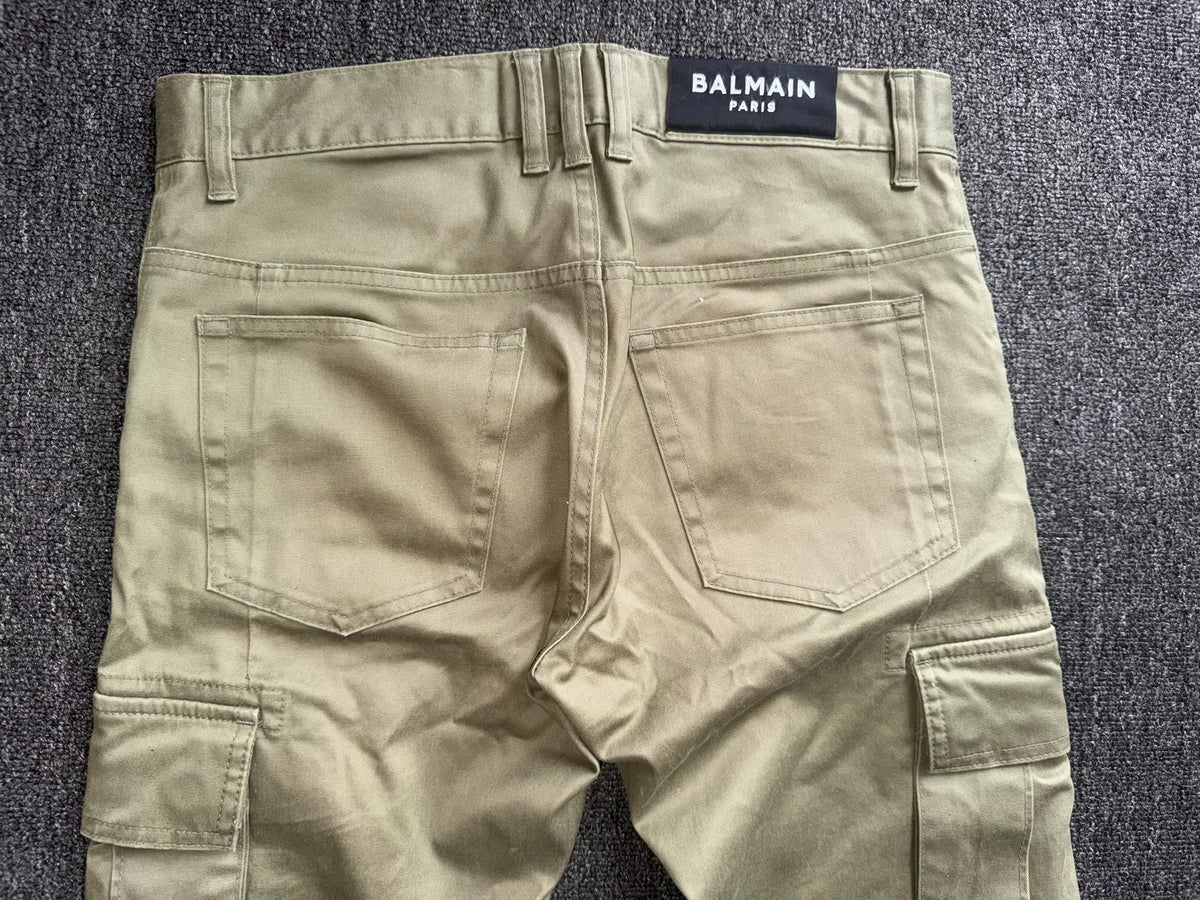 Balmain Paris 15SS Zip Pocket Olive Pants