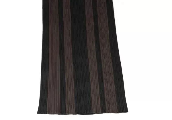 Issey Miyake Vintage Brown Striped Pleated Dress