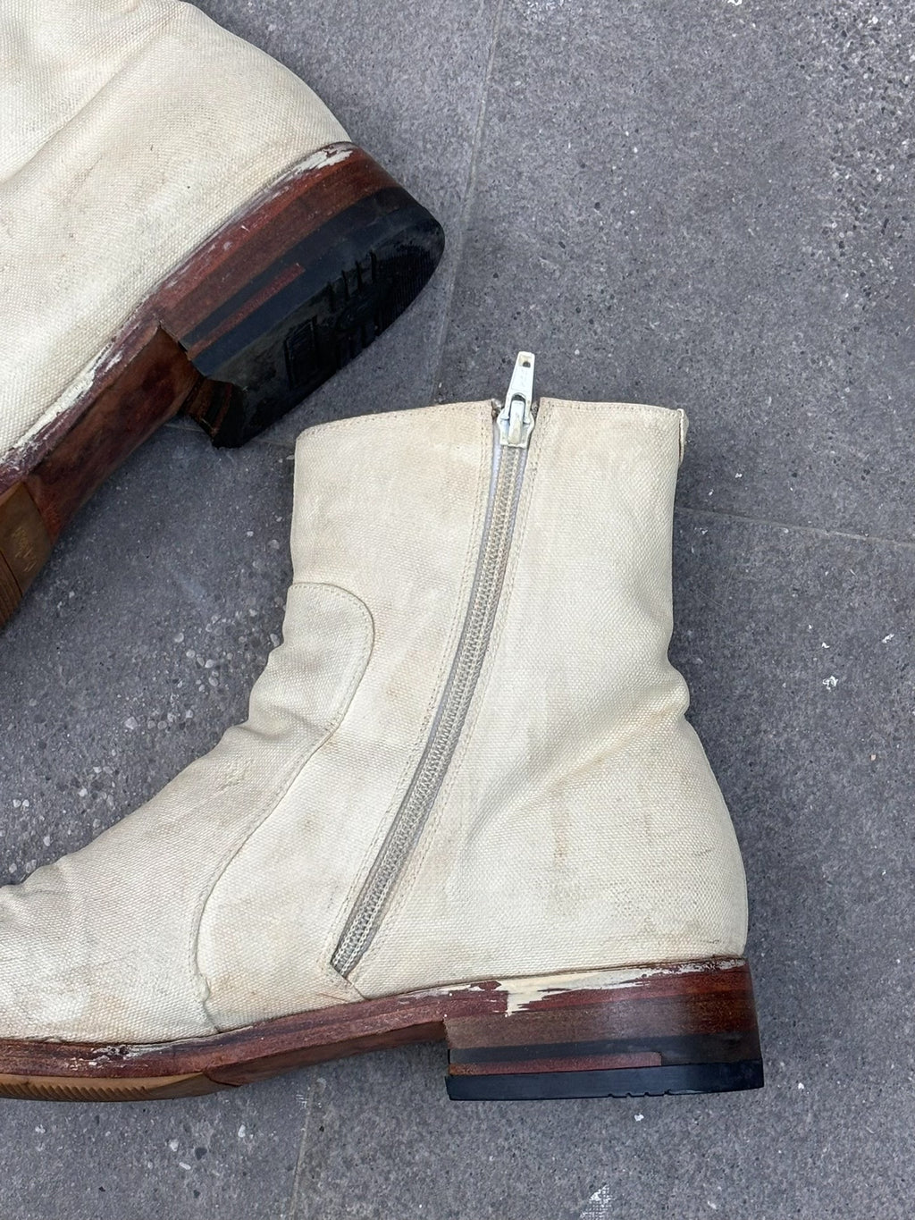 Maison Martin Margiela | 2000s Designer Era Painted Side-Zip Ankle Boots