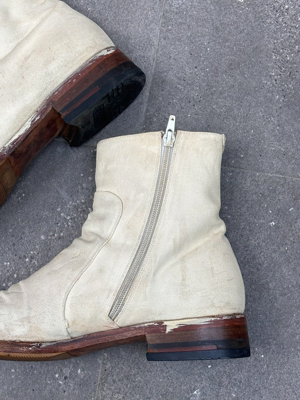 Maison Martin Margiela | 2000s Designer Era Painted Side-Zip Ankle Boots