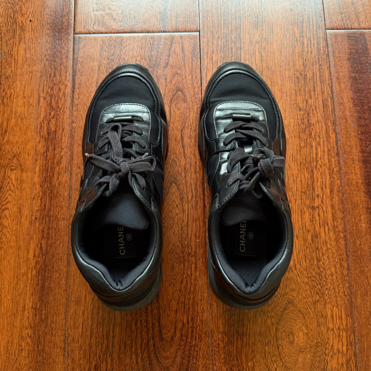 Chanel Lambskin Black Sneakers