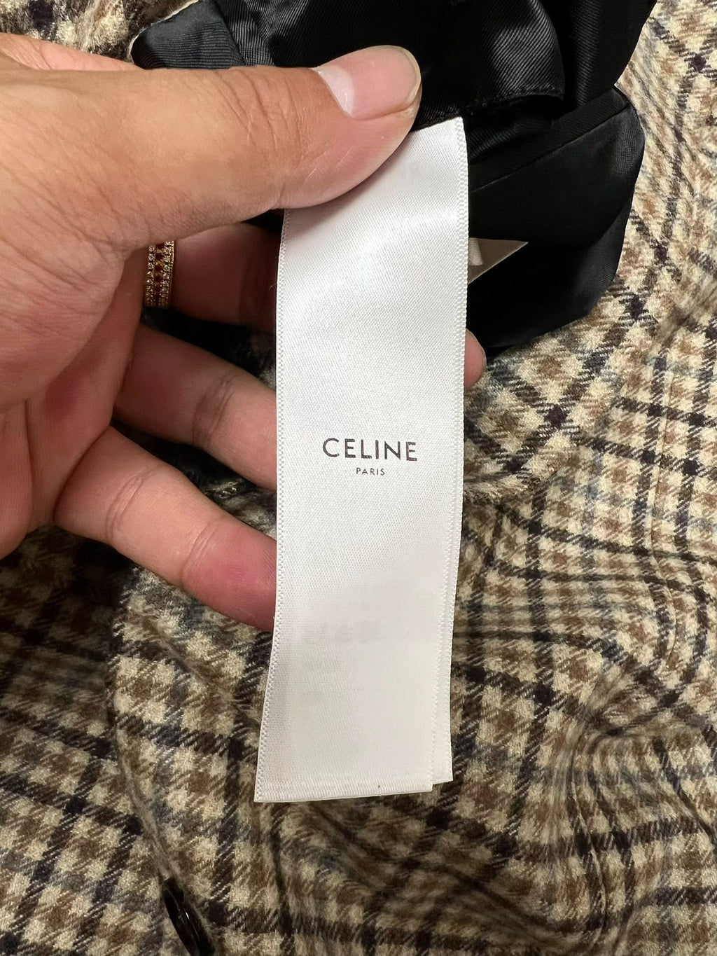 Celine AW22 Prince of Wales Check Goat Cashmere Wool Blazer