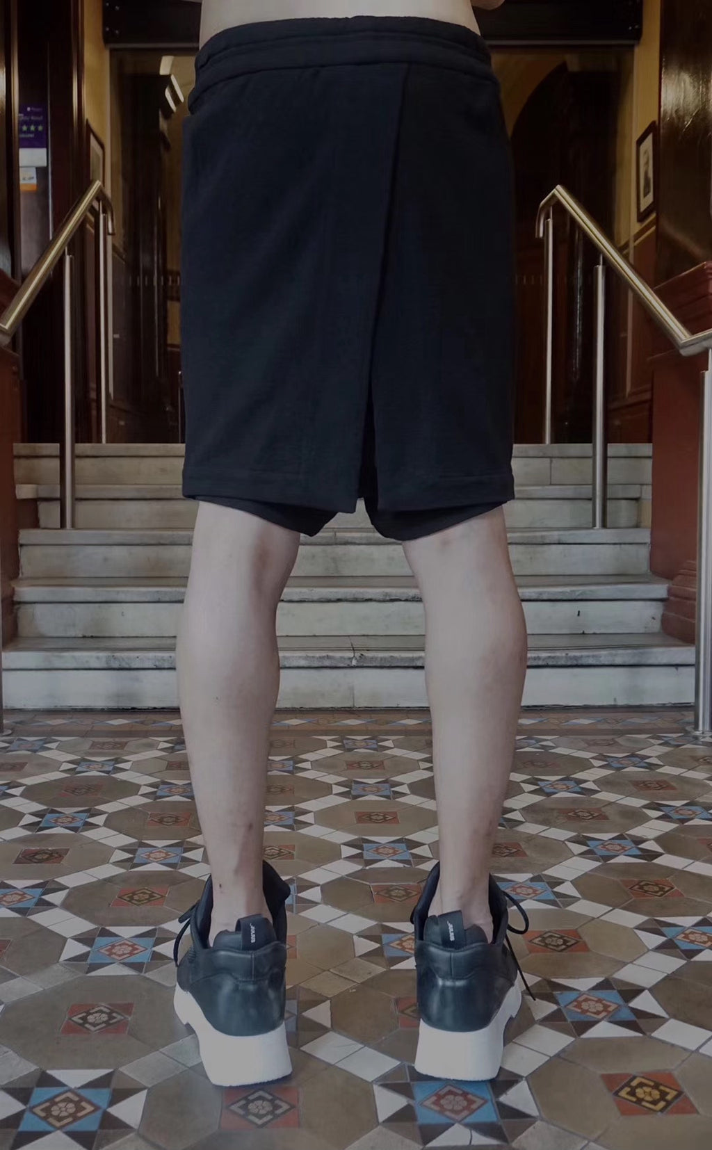 Julius AW17 Black Knives Wrap Cotton Shorts