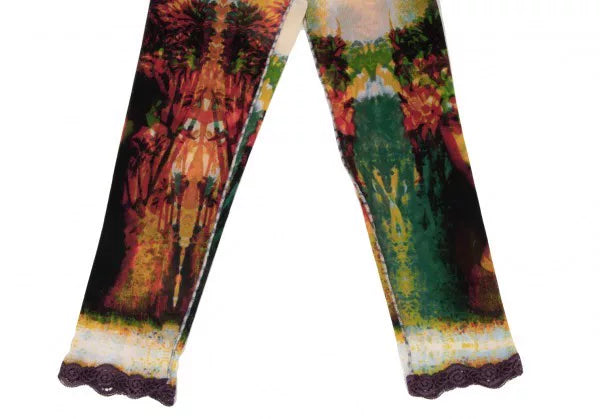 Jean Paul Gaultier Vintage Green Portrait Mesh Trousers