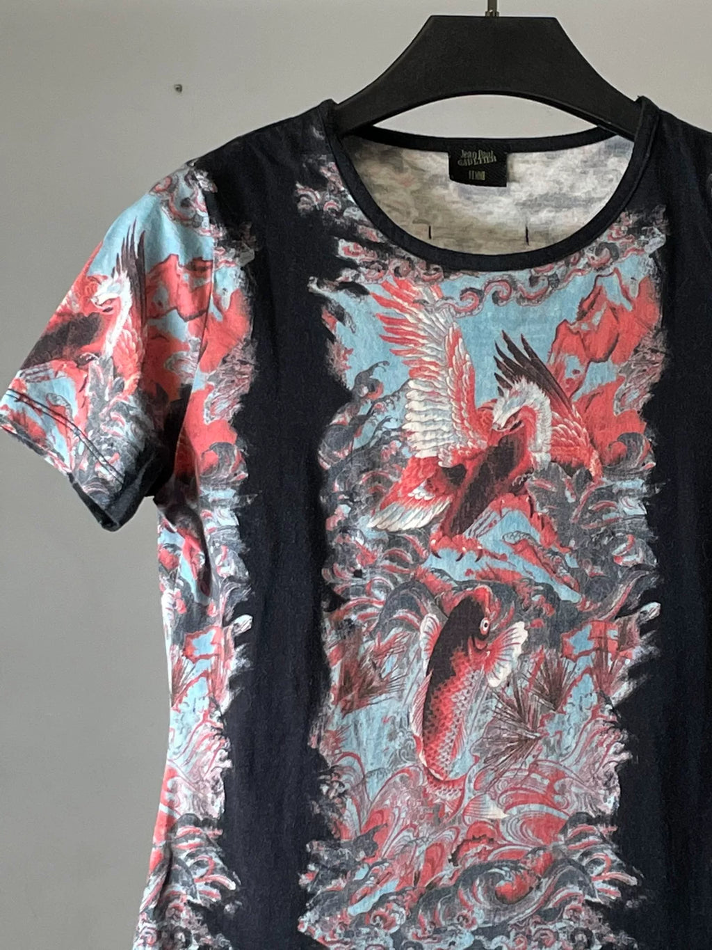 Jean Paul Gaultier | 90s Fish and Crane Contention Short-Sleeve Tattoo Shirt