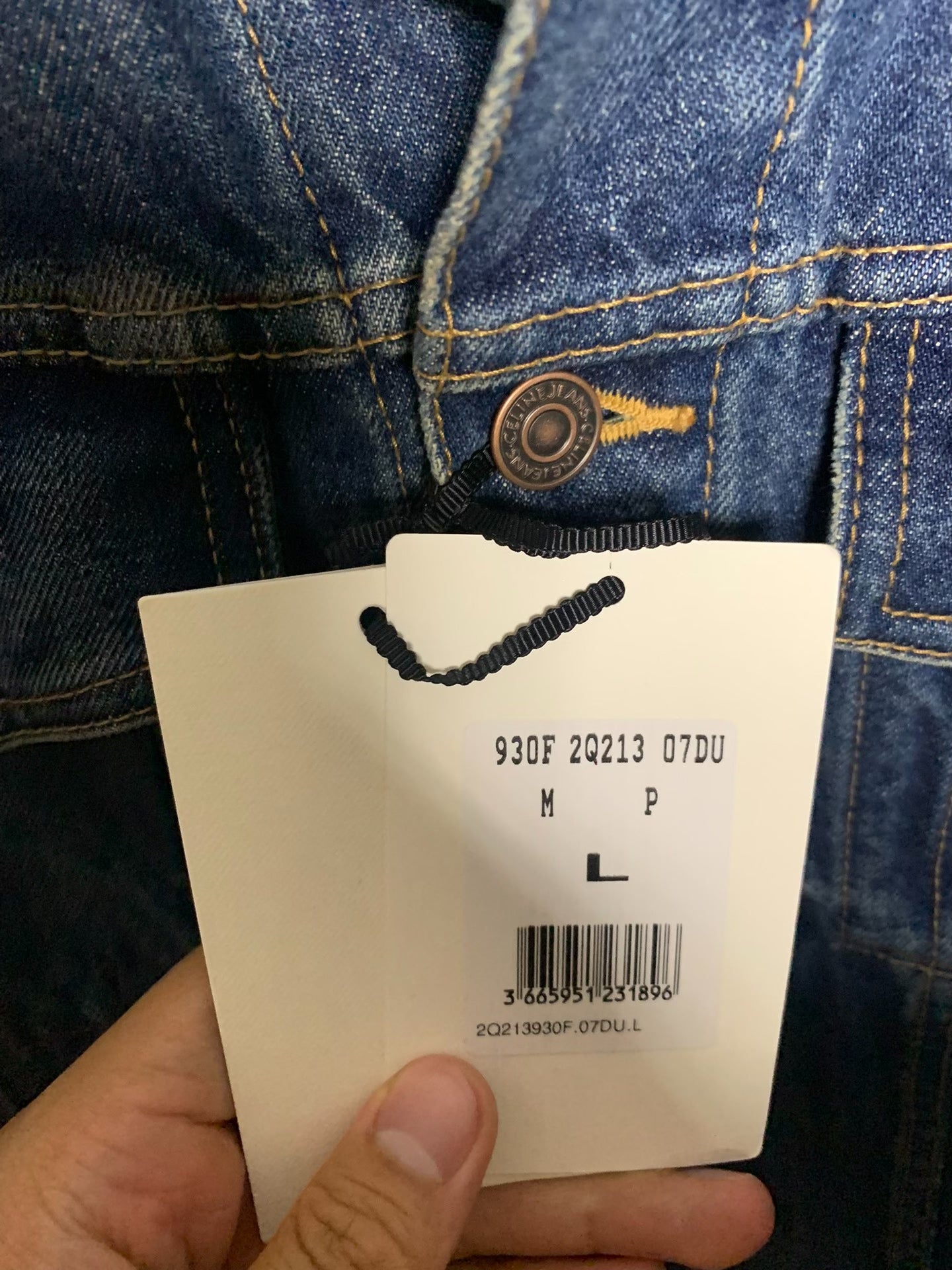 Celine 20FW Dark Union Slogan Denim Jacket