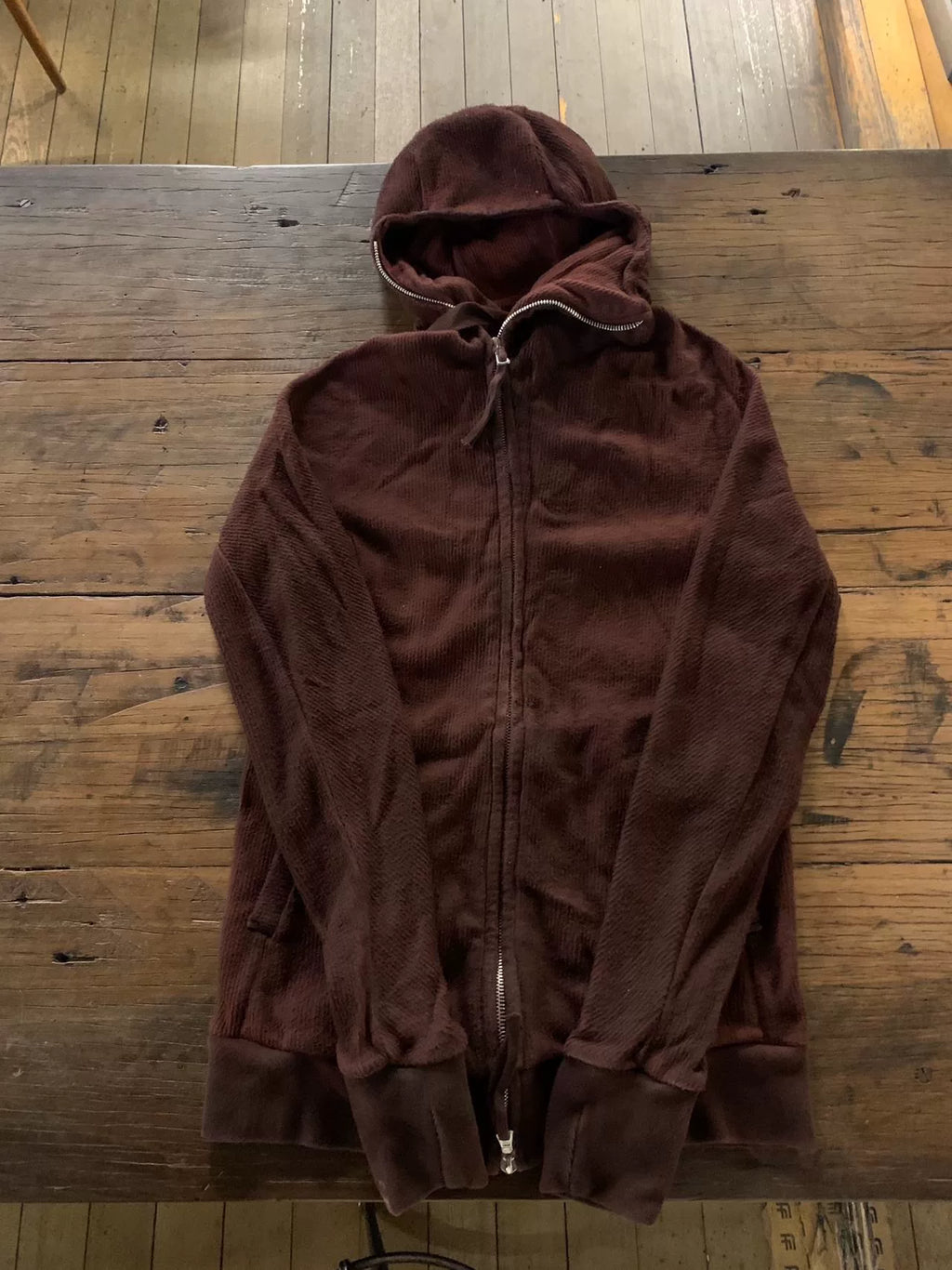 Boris Bidjan Saberi FW15 Black Burgundy Ninja Zipper2 Object Hooded Cotton Jacket