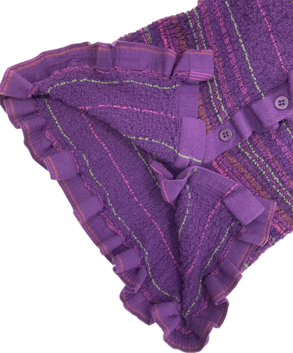 Issey Miyake Purple Pleated Sleeveless Top