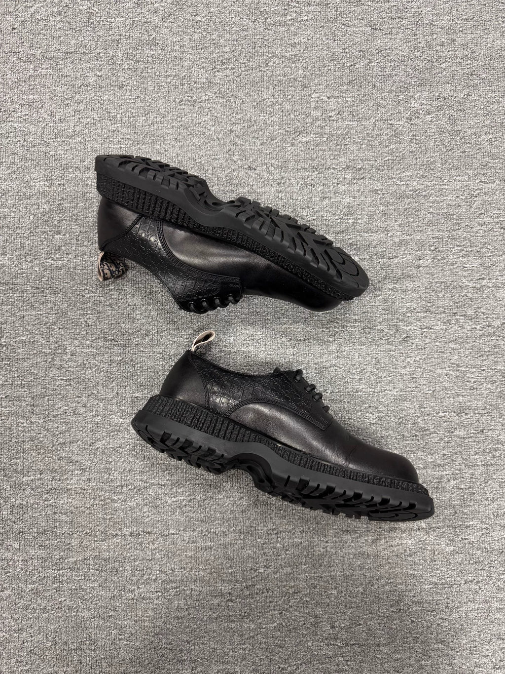 Dior Embossed Monogram Leather Derby Shoes