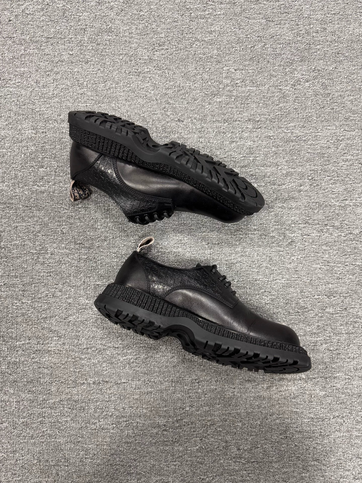 Dior Embossed Monogram Leather Derby Shoes