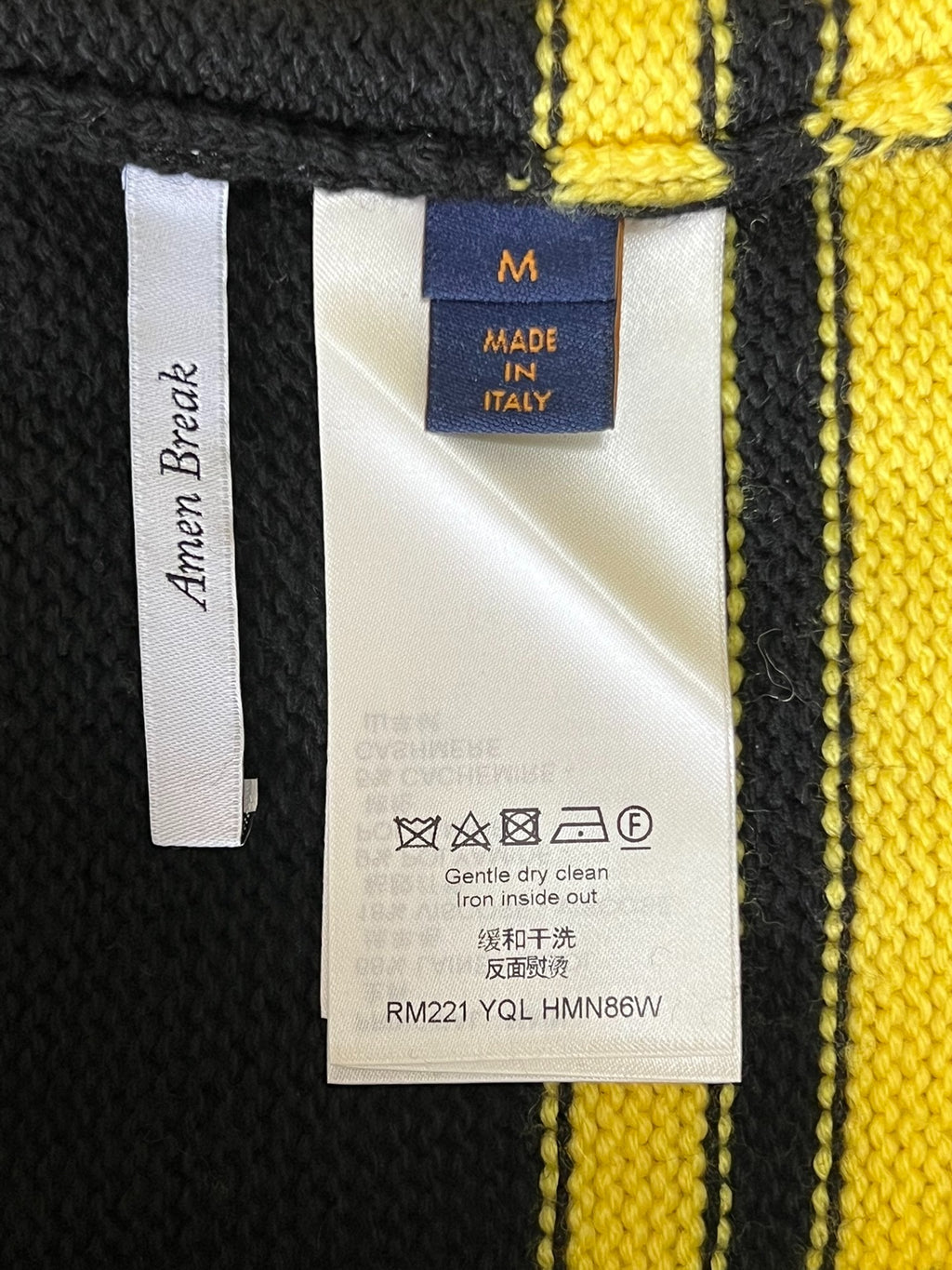 Louis Vuitton LV soccer-style black and yellow sweater