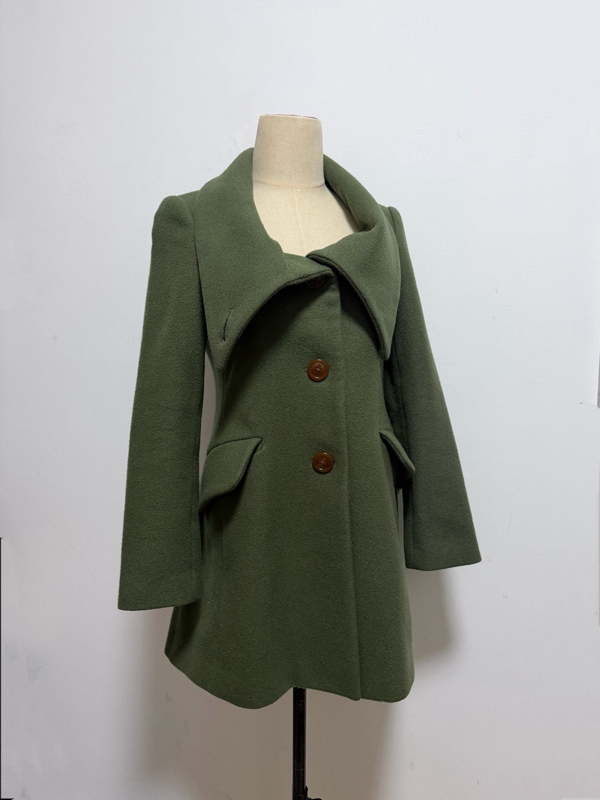Vivienne Westwood "Empress" Matcha Latte Wool Coat