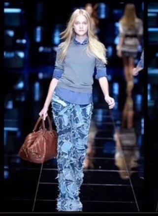 DG Jeans Dolce&Gabbana D&G Vintage Distressed Ripped Patchwork Flared Denim Jeans