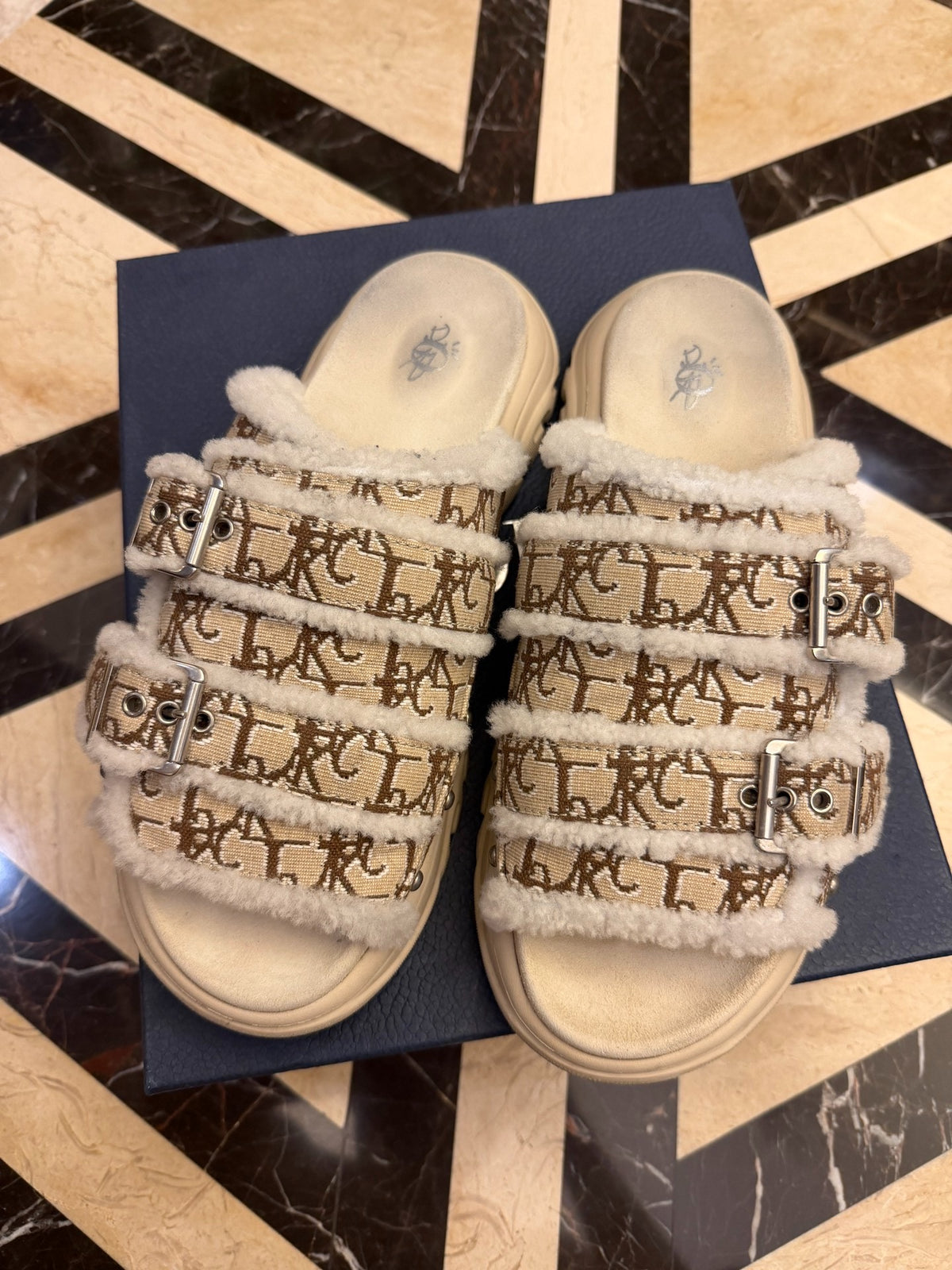 Travis Scott x Dior fur slippers