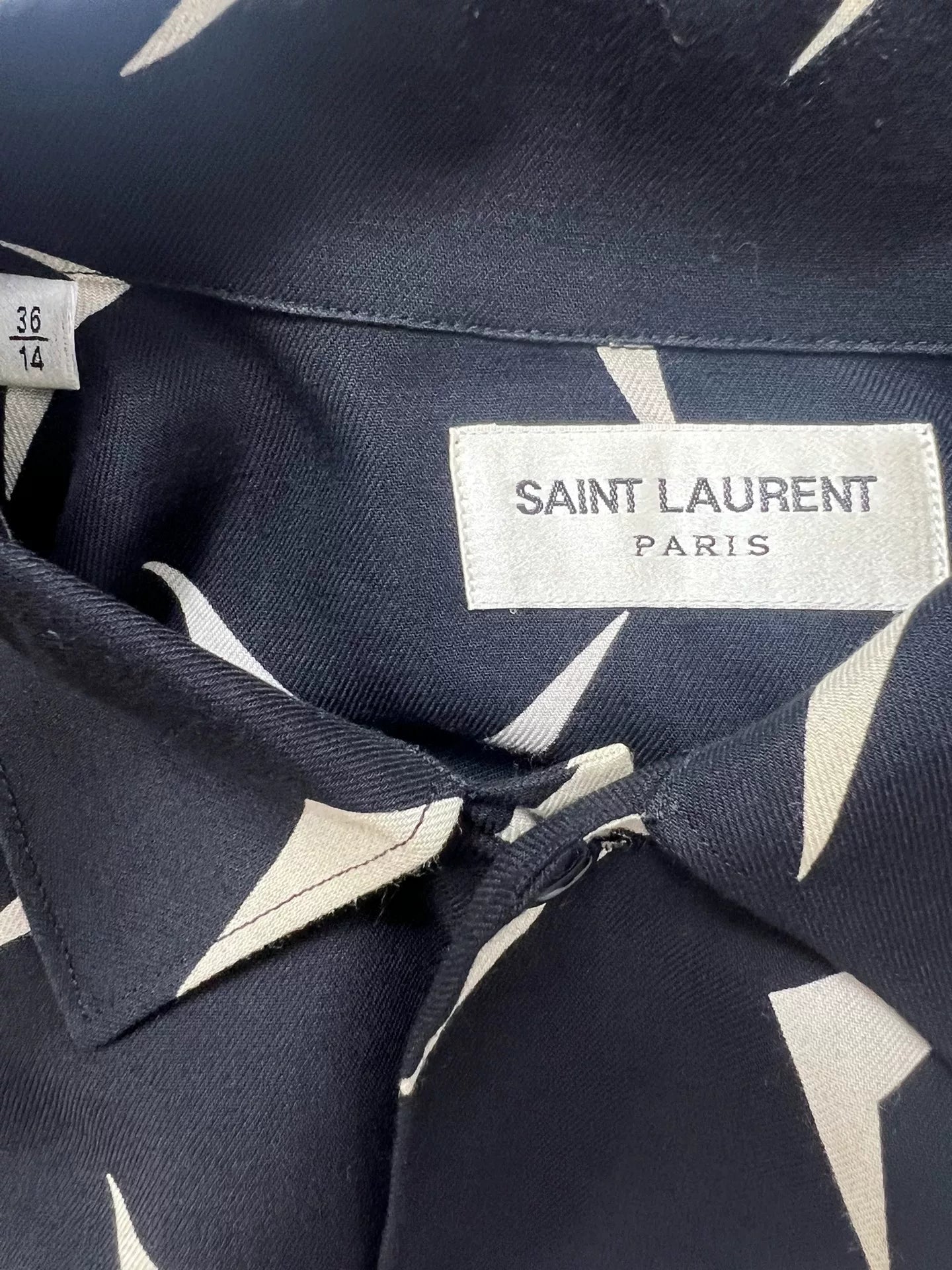 Saint Laurent 15FW Boomerang Print Button-Up Shirt