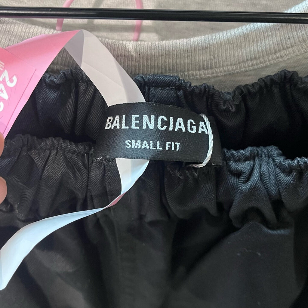 Balenciaga Black Slogan Nylon Shorts