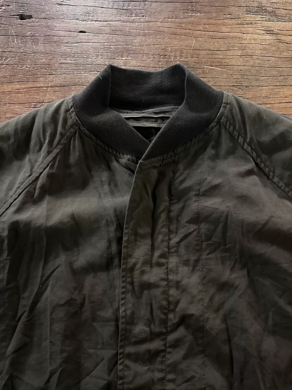 Julius AW17 Black DUST Double-Layer Sleeve Flight Jacket Viscose Cotton Jacket