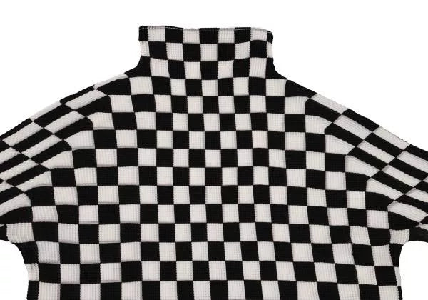 Issey Miyake Vintage Black & White Plaid Pleated Top