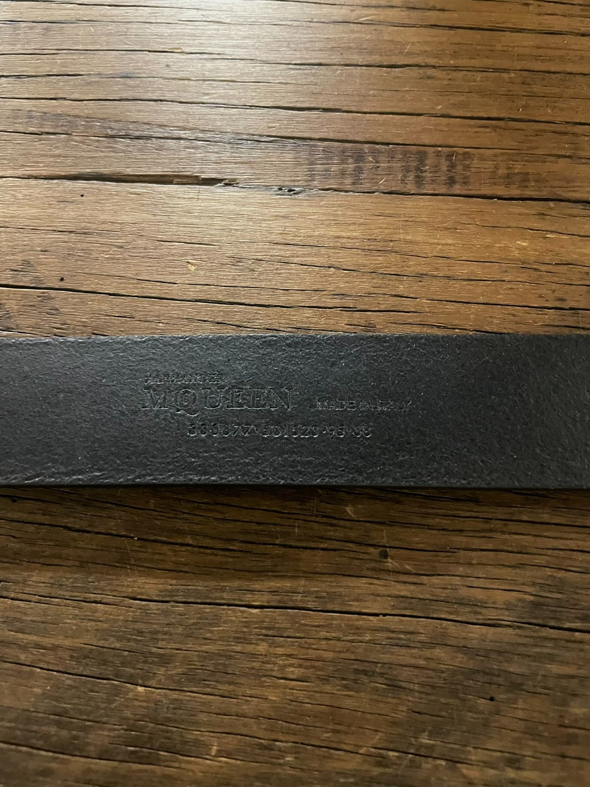 Alexander McQueen Black Embossed Silver Skull Leather Belt