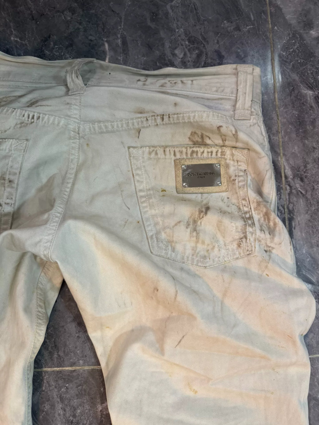 Dolce Gabbana Painted Distressed Pants