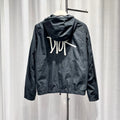 Dior Embroidered Logo Hooded Zip Cotton Blue Jacket