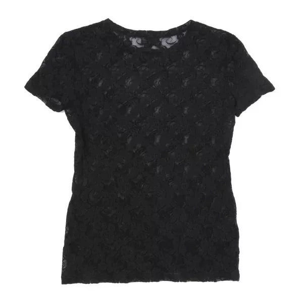 Jean Paul Gaultier Vintage Black Lace Floral Mesh Top
