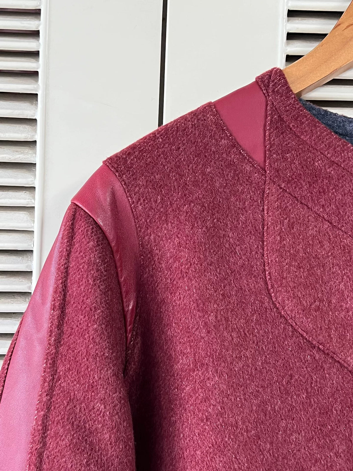 Hermès Cashmere Pieced Leather Red Jacket