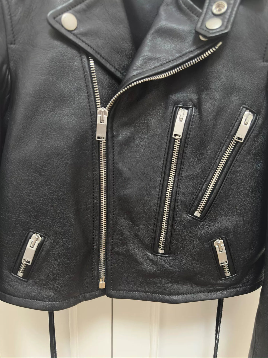 Saint Laurent Black Lambskin Motorcycle Jacket