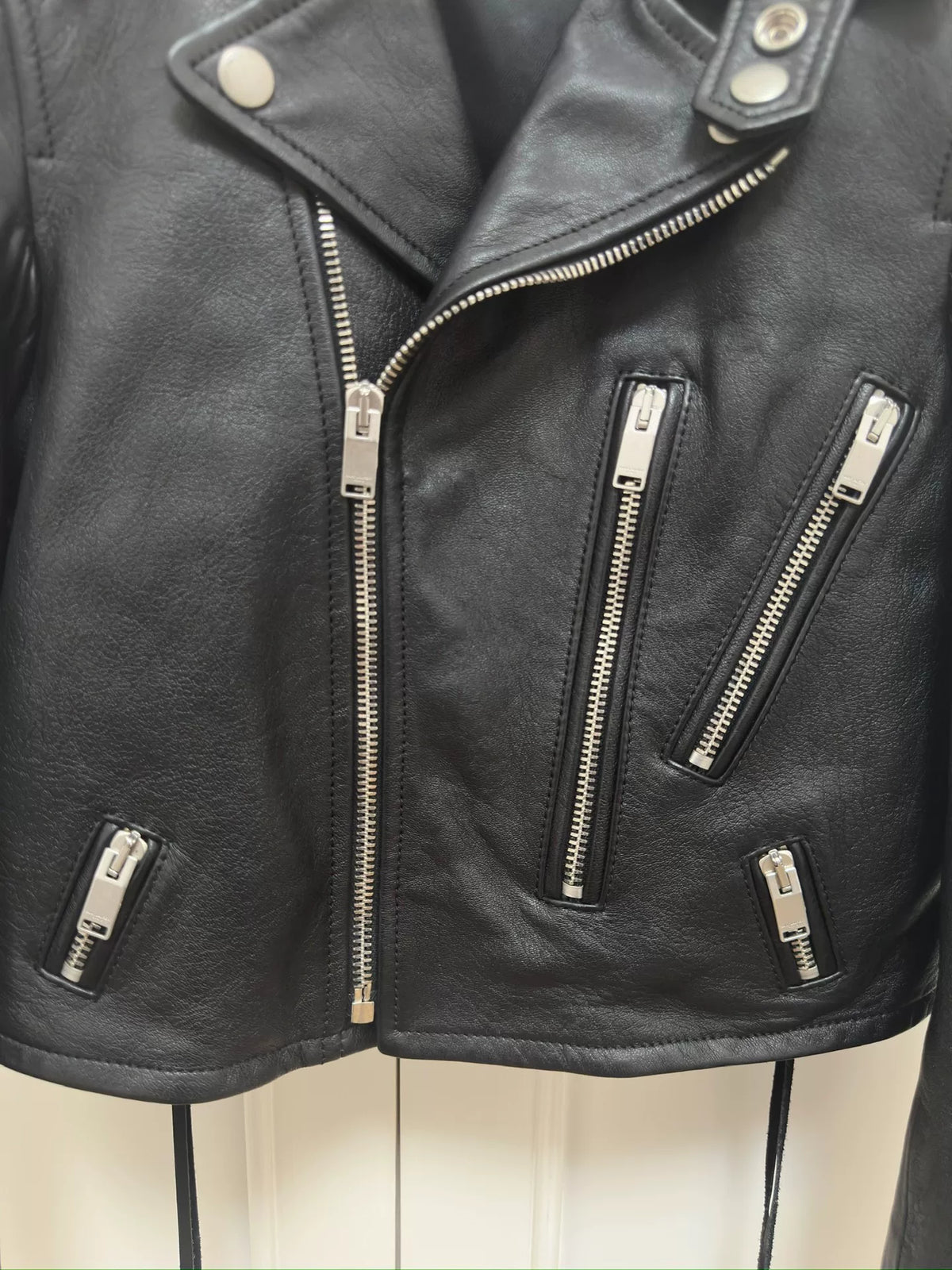 Saint Laurent Black Lambskin Motorcycle Jacket