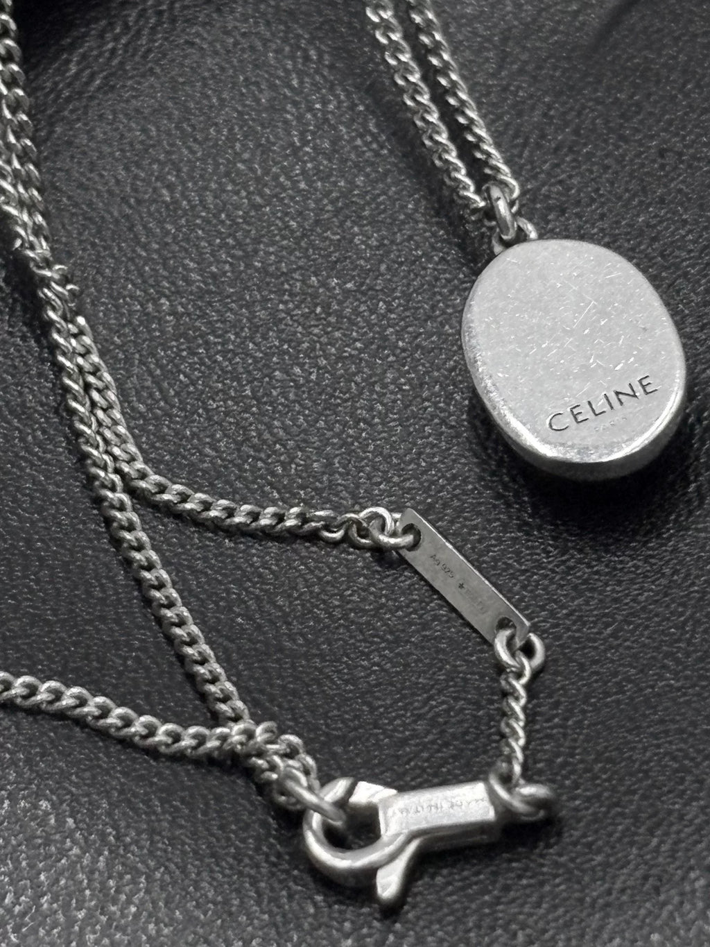 Celine Black Onyx 925 Silver Necklace by Hedi Slimane