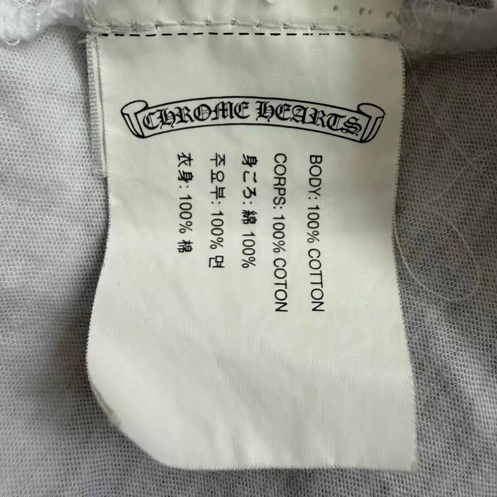 Chrome Hearts White Scroll Phantom Cross Short Sleeve Top
