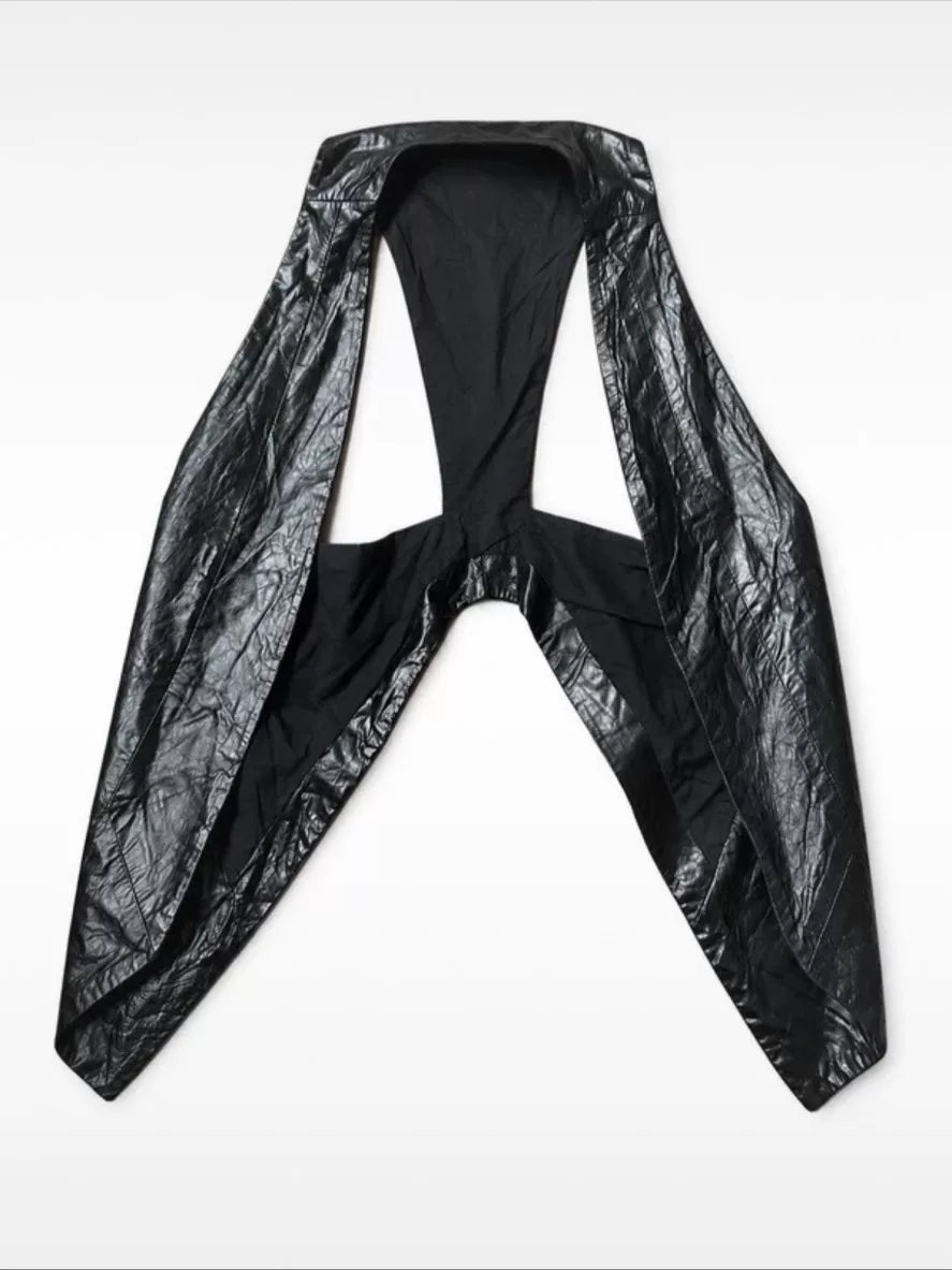 Ann Demeulemeester Archive Oil Wax Leather Deconstructed Vest
