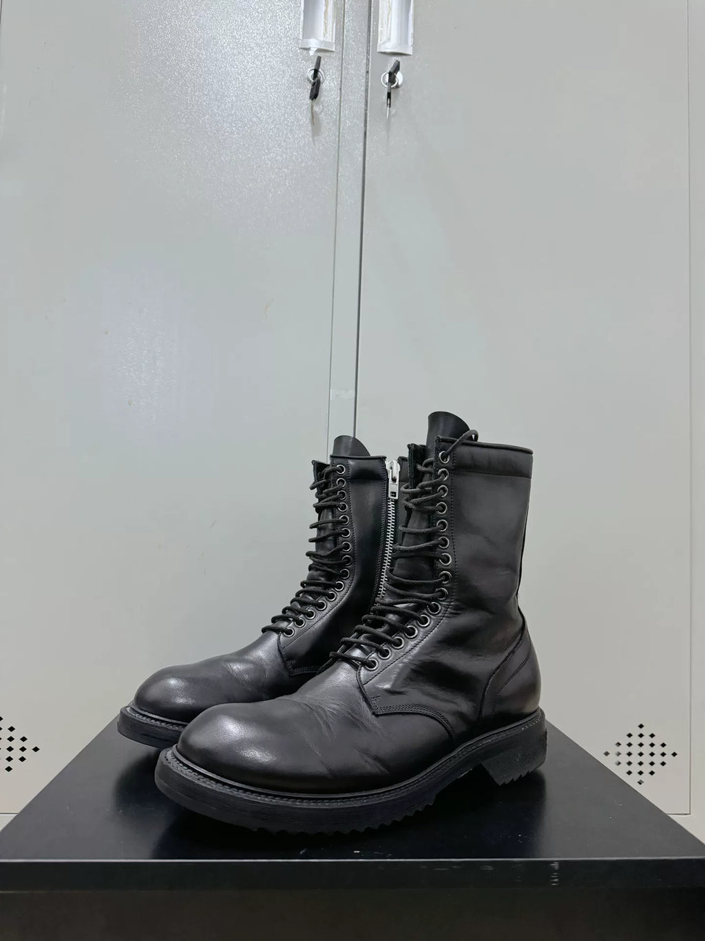 Rick Owens Archive Lace-Up High-Top Military Boots