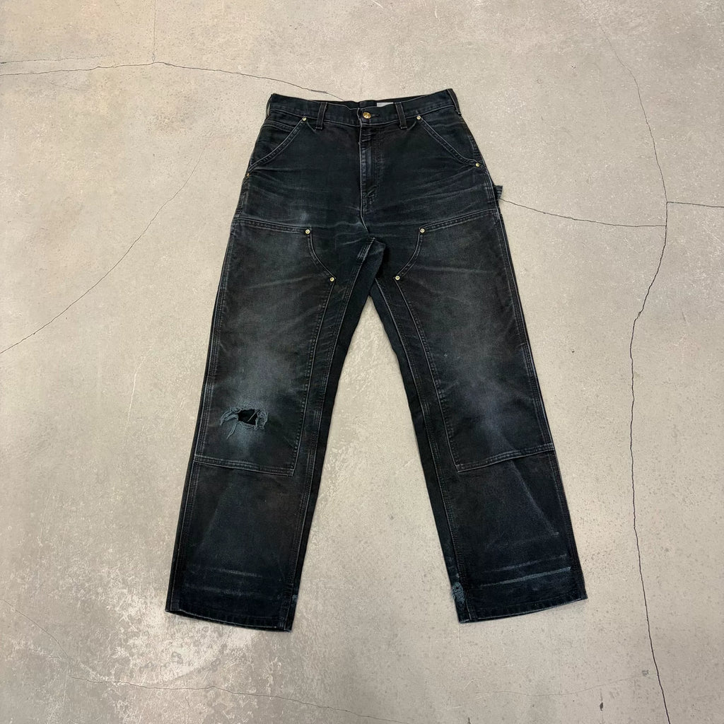 Carhartt B01 BLK Distressed Double-Knee Work Pants