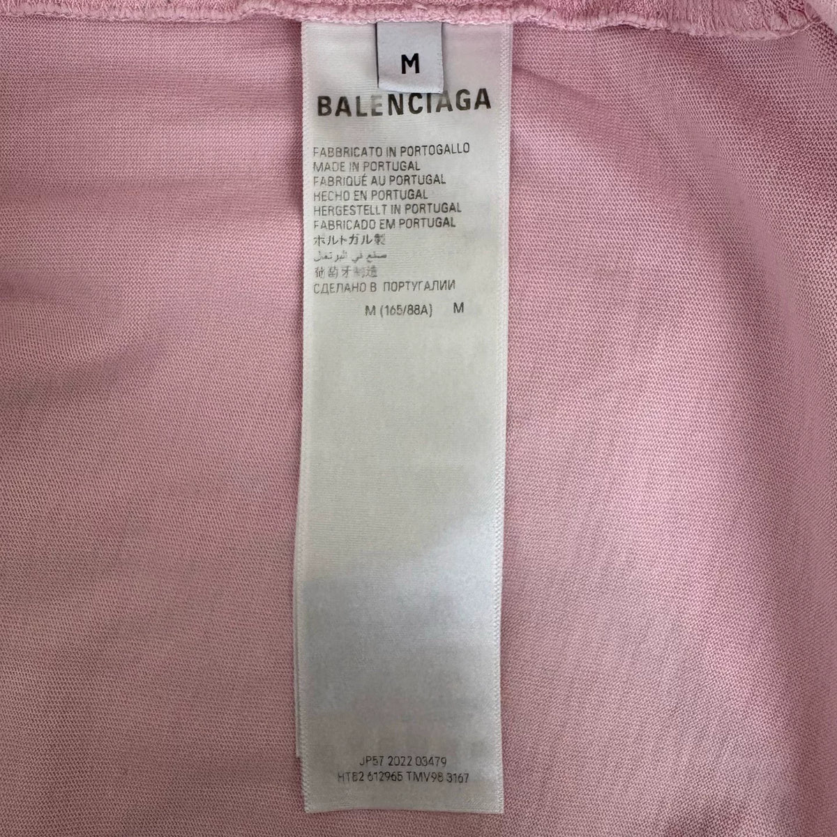 Balenciaga Sakura Pink Letter Wheat Ear Print Short Sleeve Top
