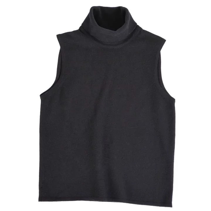 HERMES Turtleneck Sleeveless Cashmere Knit Top