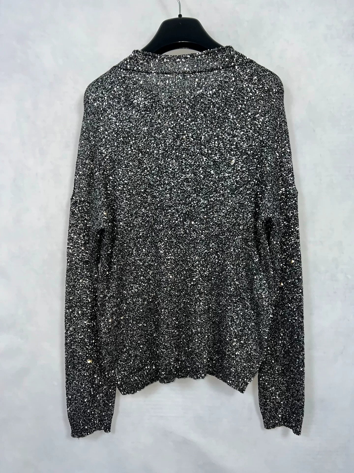 Saint Laurent Paris 19SS Runway Silver Knitwear Sweater