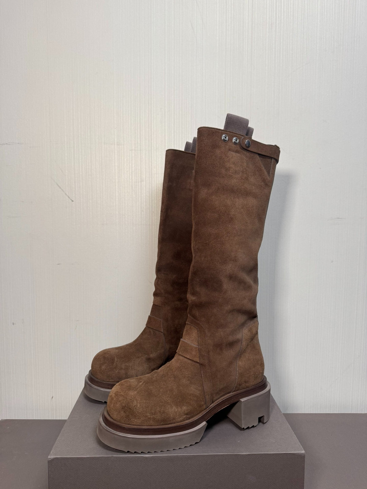 Rick Owens Bogun knee-high commander military boots