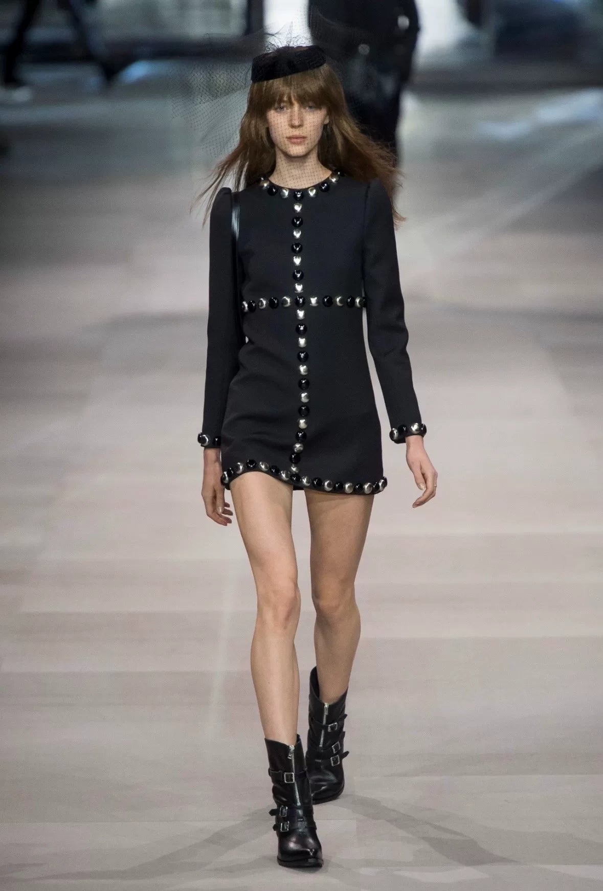 Celine 19SS Black Wool Long Sleeve Dress