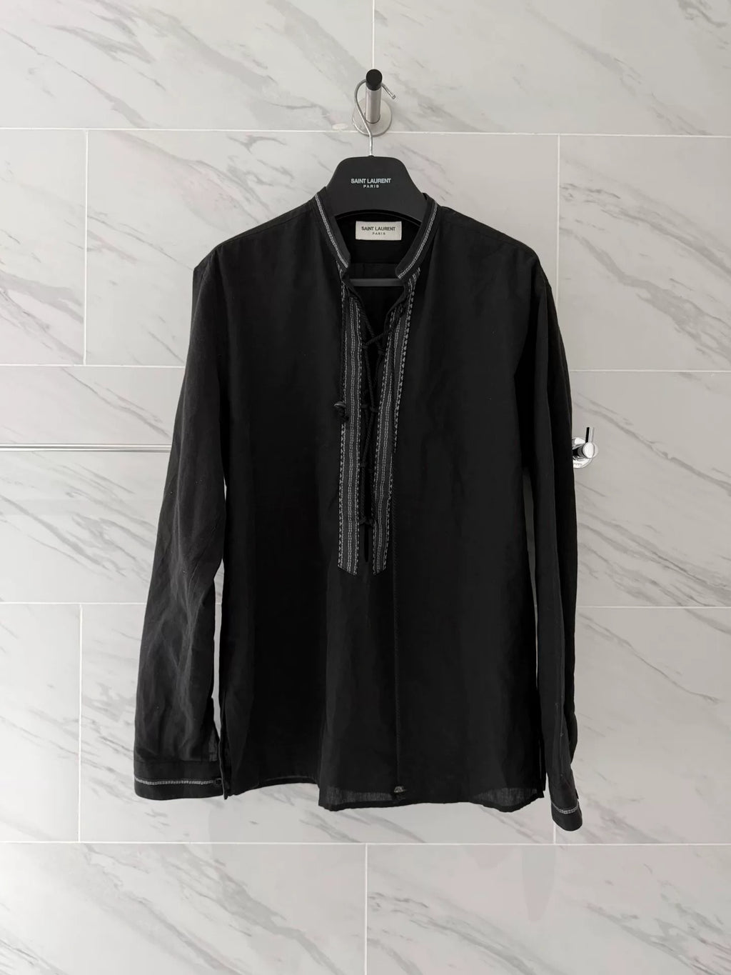 Saint Laurent Black Western Silk Shirt