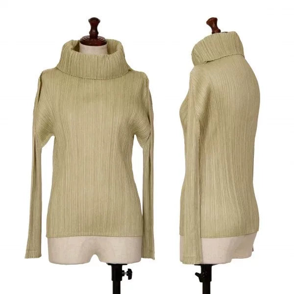 Issey Miyake Vintage Beige Pleated Top