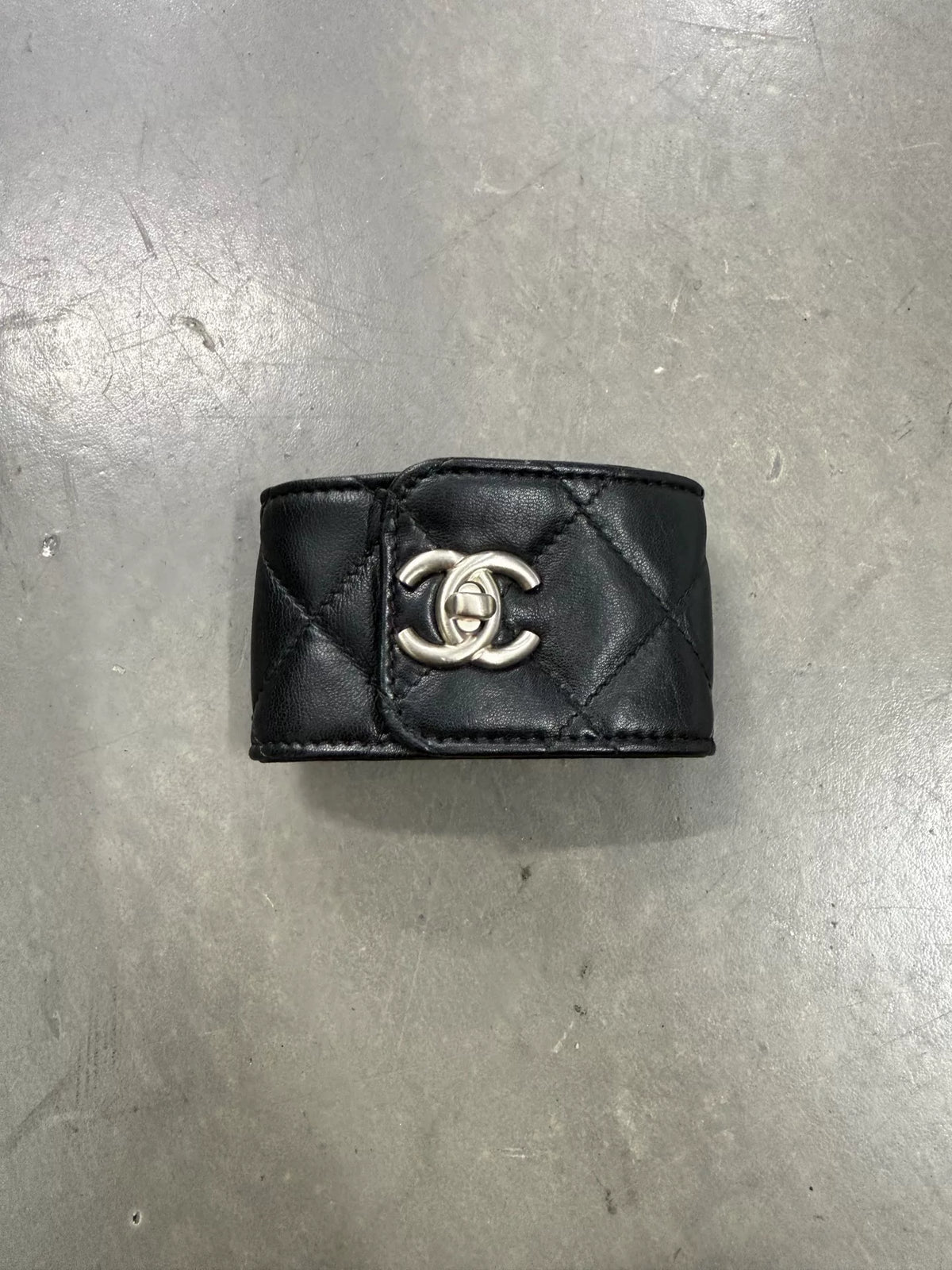 Chanel Lambskin Bracelet Black