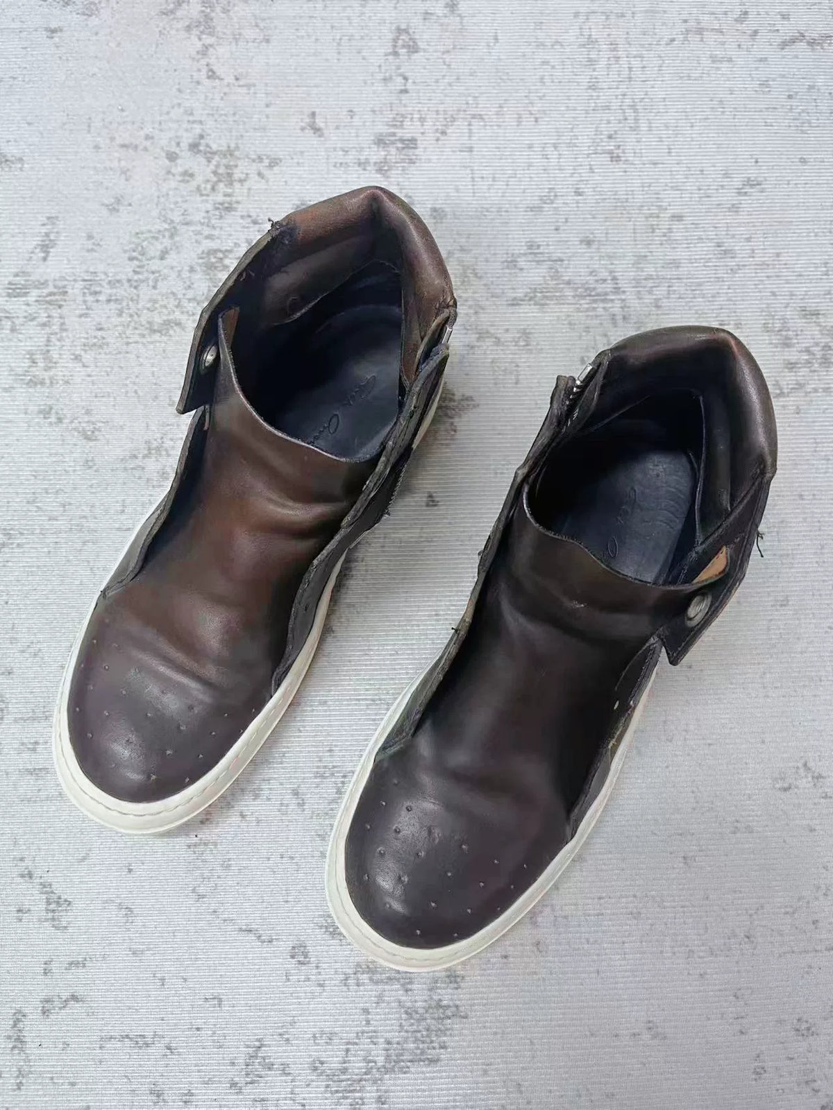 Rick Owens Brown Island Dunk Sneakers