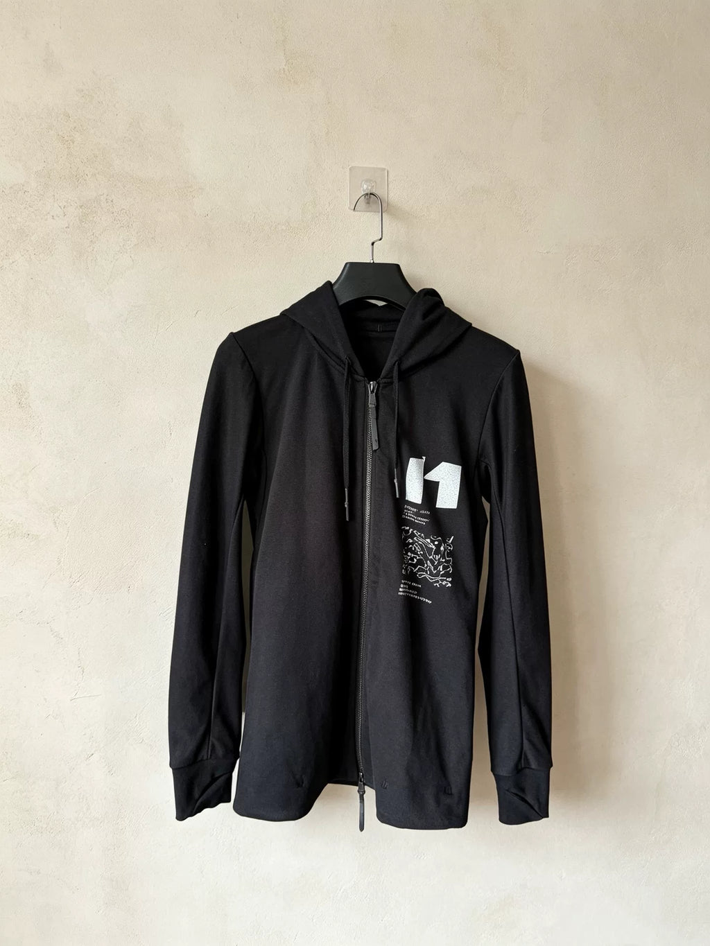 Boris Bidjan Saberi Z2F Dark Vanguard Print Hooded Zip-Up Sweatshirt Jacket