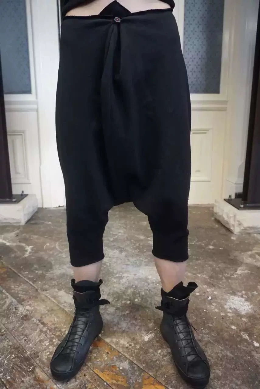 M.A+ SS17 Black Fold Closing Cotton Shorts